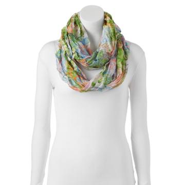 Manhattan Accessories Co. Floral Watercolor Infinity Scarf, Women's, Green