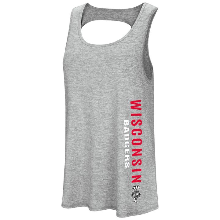 Women's Colosseum Wisconsin Badgers Twisted Back Tank Top, Size: Medium, Black
