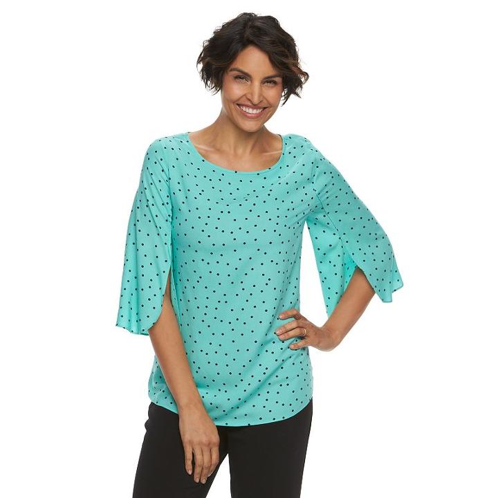 Women's Croft & Barrow&reg; Bell Sleeve Boatneck Top, Size: Xl, Brt Blue