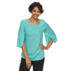 Women's Croft & Barrow&reg; Bell Sleeve Boatneck Top, Size: Xl, Brt Blue