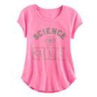 Girls 7-16 So&reg; Rolled Cuff Graphic Tee, Size: 7-8, Brt Pink