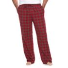 Big & Tall Croft & Barrow&reg; Plaid Flannel Lounge Pants, Men's, Size: L Tall, Dark Red