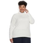 Plus Size Napa Valley Long Sleeve Mock Neck Sweater, Women's, Size: 1xl, Natural