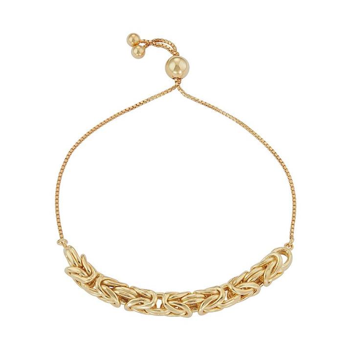 Sterling Silver Byzantine Link Bolo Bracelet, Women's, Size: 9, Yellow