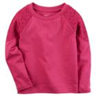 Girls 4-8 Carter's Lace Shoulder Tee, Size: 7, Pink