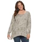 Plus Size World Unity Stud Sharkbite Top, Women's, Size: 0x, Brown