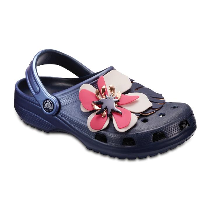 Crocs Classic Botanical Women's Clogs, Size: 7, Blue (navy)