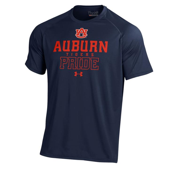 Men's Under Armour Auburn Tigers Tech Tee, Size: Large, Blue (navy)
