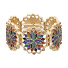 Cascading Flower Medallion Stretch Bracelet, Women's, Multicolor