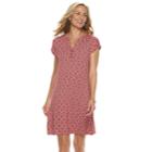 Women's Dana Buchman Print Shift Dress, Size: Xl, Red