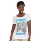 Women's Croft & Barrow&reg;graphic Tee, Size: Medium, White