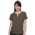 Women's Apt. 9&reg; Keyhole Georgette Top, Size: Xs, Dark Green