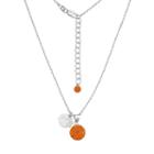 Oregon State Beavers Crystal Sterling Silver Team Logo & Ball Pendant Necklace, Women's, Size: 18, Orange