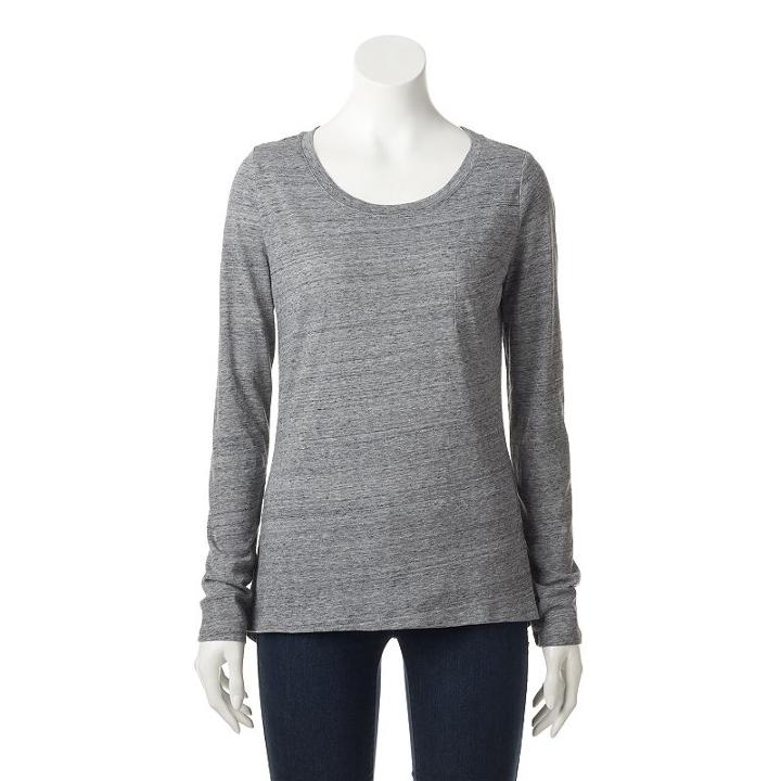 Women's Sonoma Goods For Life&trade; Nep High-low Tee, Size: Medium, Grey (charcoal)