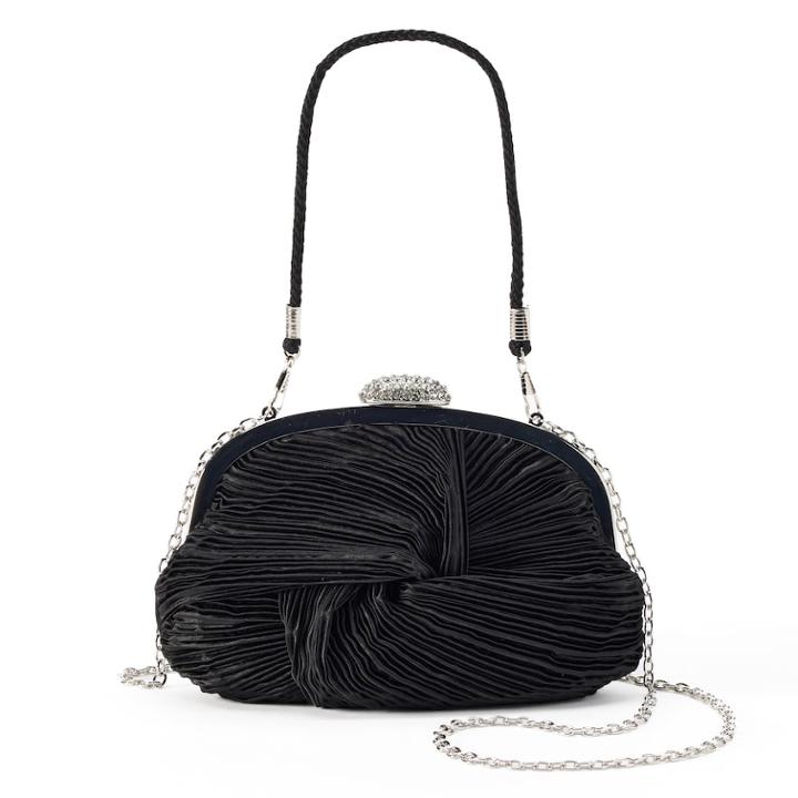 Gunne Sax By Jessica Mcclintock Carly Satin Love Knot Crossbody Clutch, Women's, Black