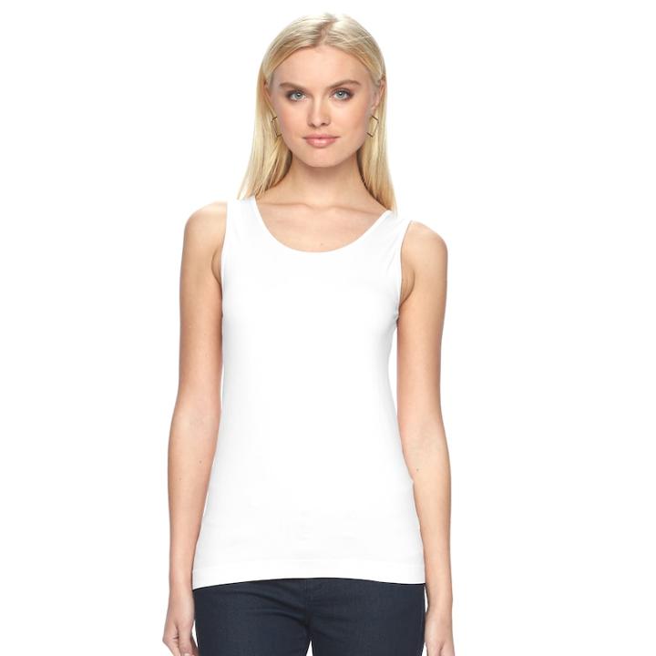 Women's Apt. 9&reg; Essential Reversible Seamless Tank, Size: S/m, White