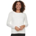 Women's Croft & Barrow Essential Cardigan Sweater, Size: Medium, White