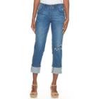 Women's Recreation Cuffed Capri Jeans, Size: 8, Light Blue