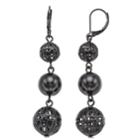 Simply Vera Vera Wang Stacked Filigree Beaded Earrings, Women's, Black