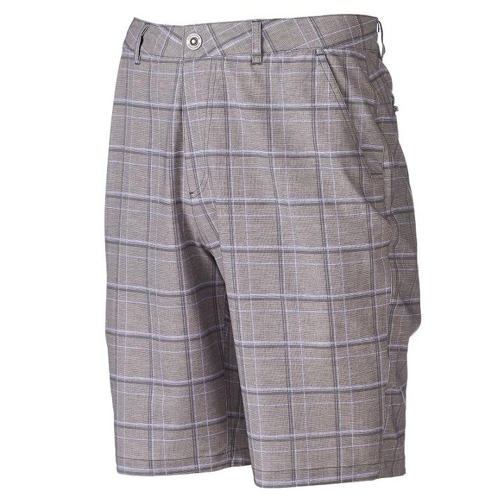 Men's Zeroxposur Plaid Stretch Performance Hybrid Shorts, Size: 32, Med Beige