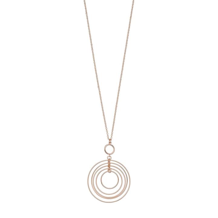 Concentric Circle Pendant Necklace, Women's, Pink