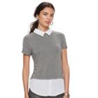 Women's Elle&trade; Mock-layer Top, Size: Xxl, White