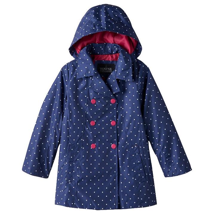 Girls 4-6x Towne By London Fog Trench Coat, Girl's, Size: 5-6, Med Blue