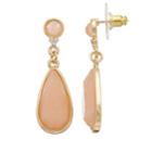 Lc Lauren Conrad Peach Stone Nickel Free Teardrop Earrings, Women's, Pink