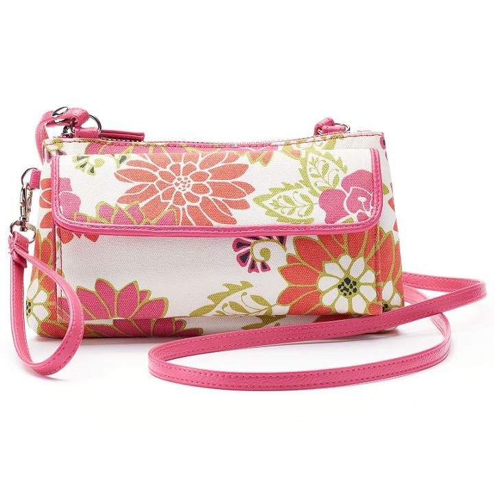 Croft & Barrow&reg; Chelsea Safe Keeper Rfid-blocking Floral Crossbody Bag, Women's, Med Blue