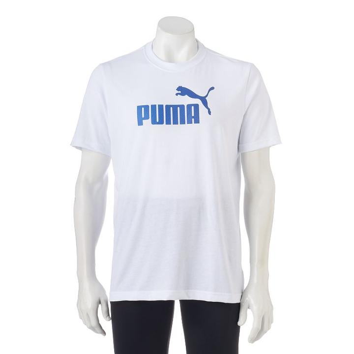 Men's Puma Logo Tee, Size: Large, White