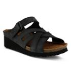 Spring Step Sabra Women's Wedge Footbed Sandals, Size: 38, Black