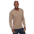 Men's Croft & Barrow&reg; Classic-fit 12gg V-neck Sweater, Size: Xxl, Lt Brown