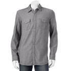 Men's Sonoma Goods For Life&trade; Modern-fit Herringbone Button-down Shirt, Size: Xl, Grey