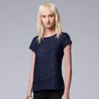 Women's Simply Vera Vera Wang Windy Jacquard Tee, Size: Medium, Blue (navy)