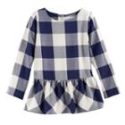 Girls 4-12 Sonoma Goods For Life&trade; Back-button Peplum Top, Size: 8, Blue