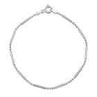 Sterling Silver Bead Chain Bracelet - 7.25 In, Women's, Size: 7.25, Grey