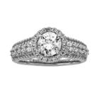 Round-cut Igl Certified Diamond Halo Engagement Ring In 14k White Gold (2 Ct. T.w.), Women's, Size: 7