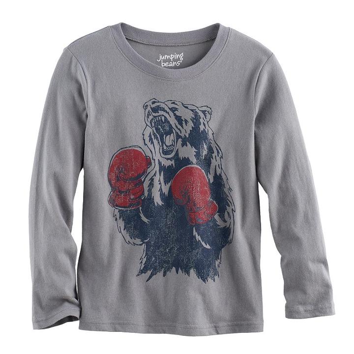 Boys 4-10 Jumping Beans&reg; Long Sleeve Softest Graphic Tee, Size: 7x, Dark Grey