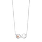 Silver Expressions By Larocks I Love You Forever & Always Infinity Heart Pendant Necklace, Women's, White