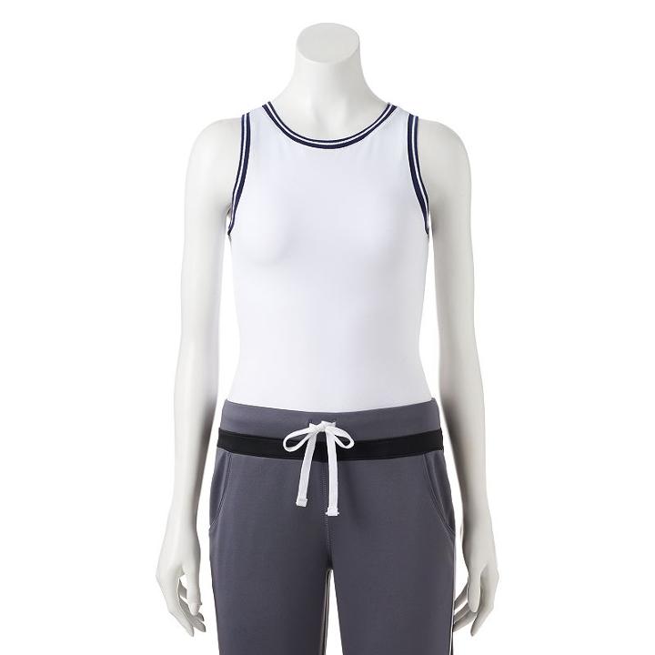 Juniors' So&reg; Contrast Trim Bodysuit, Girl's, Size: Xl, White