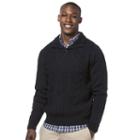 Men's Chaps Classic-fit Cable-knit Mockneck Sweater, Size: Large, Blue