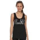 Juniors' So&reg; Active Racerback Graphic Tank, Teens, Size: Large, Black