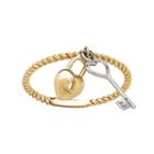 Everlasting Gold 10k Gold Lock & Key Charm Ring, Women's, Size: 7, Yellow
