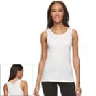 Women's Cuddl Duds Softech Venice Lace-trim Racerback Tank, Size: Large, Lt Beige