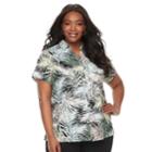 Plus Size Croft & Barrow&reg; Button Front Camp Shirt, Women's, Size: 2xl, Black