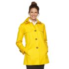 Women's Towne By London Fog Hooded Mid-length Trench Raincoat, Size: Small, Gold