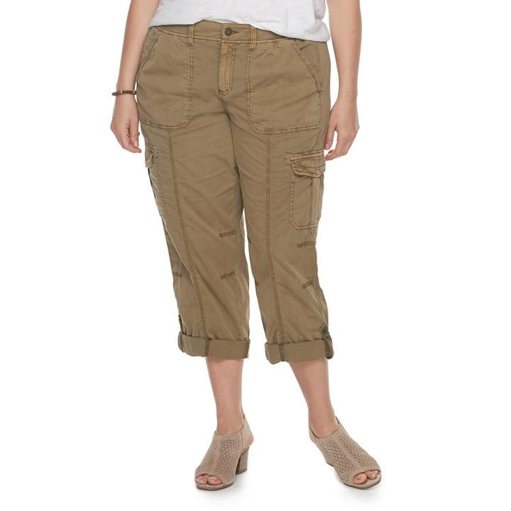 Plus Size Sonoma Goods For Life&trade; Utility Capris, Women's, Size: 20w T/l, Med Green