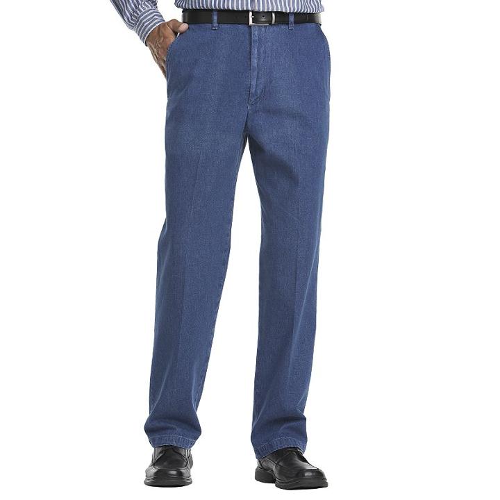 Big & Tall Haggar&reg; Work To Weekend&reg; Flat-front Denim Pants, Men's, Size: 48x30, Blue