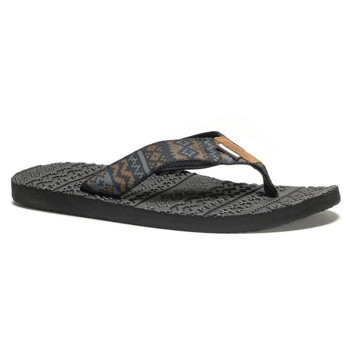 Muk Luks Scotty Men's Sport Flip-flops, Size: 11, Black