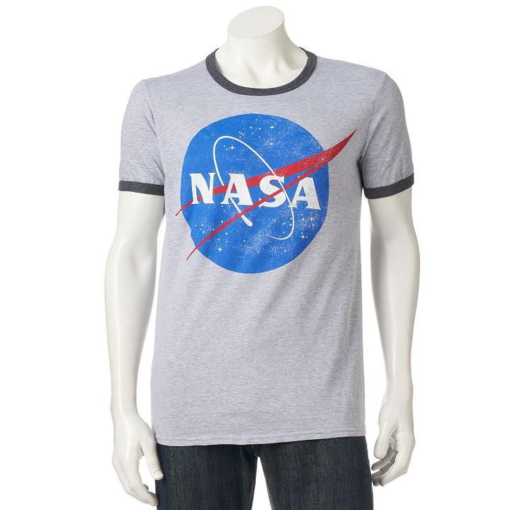Men's Nasa Logo Tee, Size: Xl, Grey Other